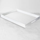 Angular White Serveware Tray 14X19''