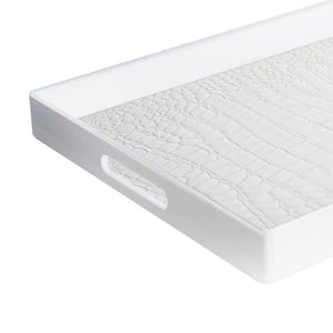 Angular White Serveware Tray 14X19''
