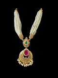 DNS200 Navratan Jadau necklace set with dangler earrings ( READY TO SHIP )