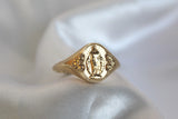 Miraculous Medal Signet Ring in 14k Gold