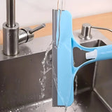 3-in-1 Window Cleaning Tool - Handheld Sprayer, Squeegee & Scrubber for Glass, Mirrors, Showers, No-Drip Design (Blue, 10-inch)