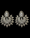 DJET95 Subhana silver plated chandbali earrings tika set ( READY TO SHIP )
