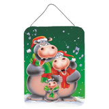 Caroline'S Treasures Hippo Family Caroling Wall Or Door Hanging Prints Aah7195Ds1216, 16Hx12W, Multicolor