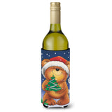 Caroline'S Treasures Teddy Bear And Christmas Tree Wine Bottle Koozie Hugger, 750Ml, Multicolor