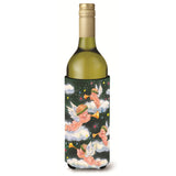 Caroline'S Treasures Angels On Green Wine Bottle Koozie Hugger, 750Ml, Multicolor