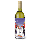 Caroline'S Treasures Holiday Penguins Wine Bottle Koozie Hugger, 750Ml, Multicolor