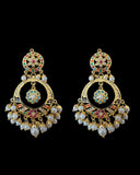 DNS194A Navratan jadau necklace set with tika ( READY TO SHIP )