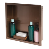 ALFI brand ABNP1616-BC 16 x 16 Brushed Copper PVD Steel Square Single Shelf Shower Niche