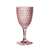 Acrylic Diamond Cut Wine Glass - Pink 12 Oz.