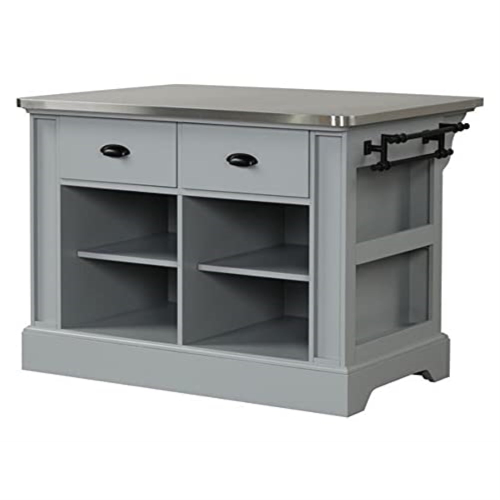 Ac00187 - Kitchen Island, Gray Finish - Urrur