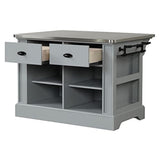 Ac00187 - Kitchen Island, Gray Finish - Urrur