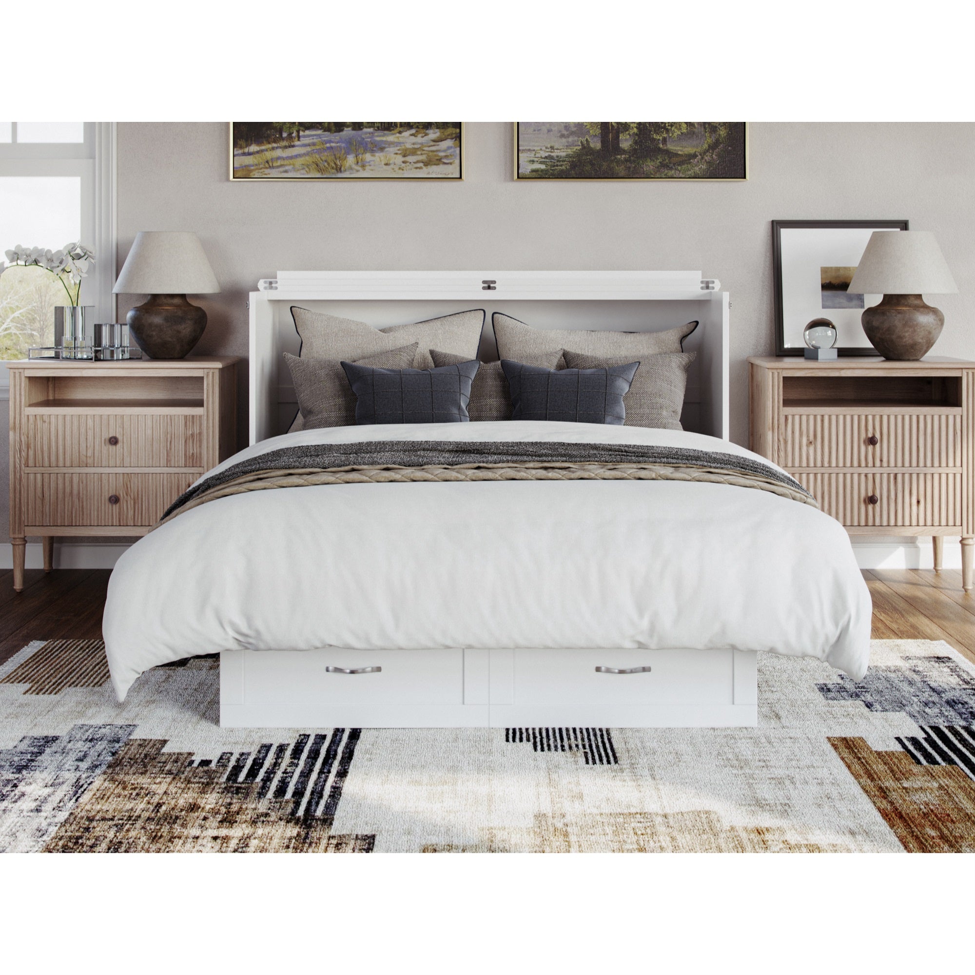 Chelsea Queen Murphy Bed Chest In White