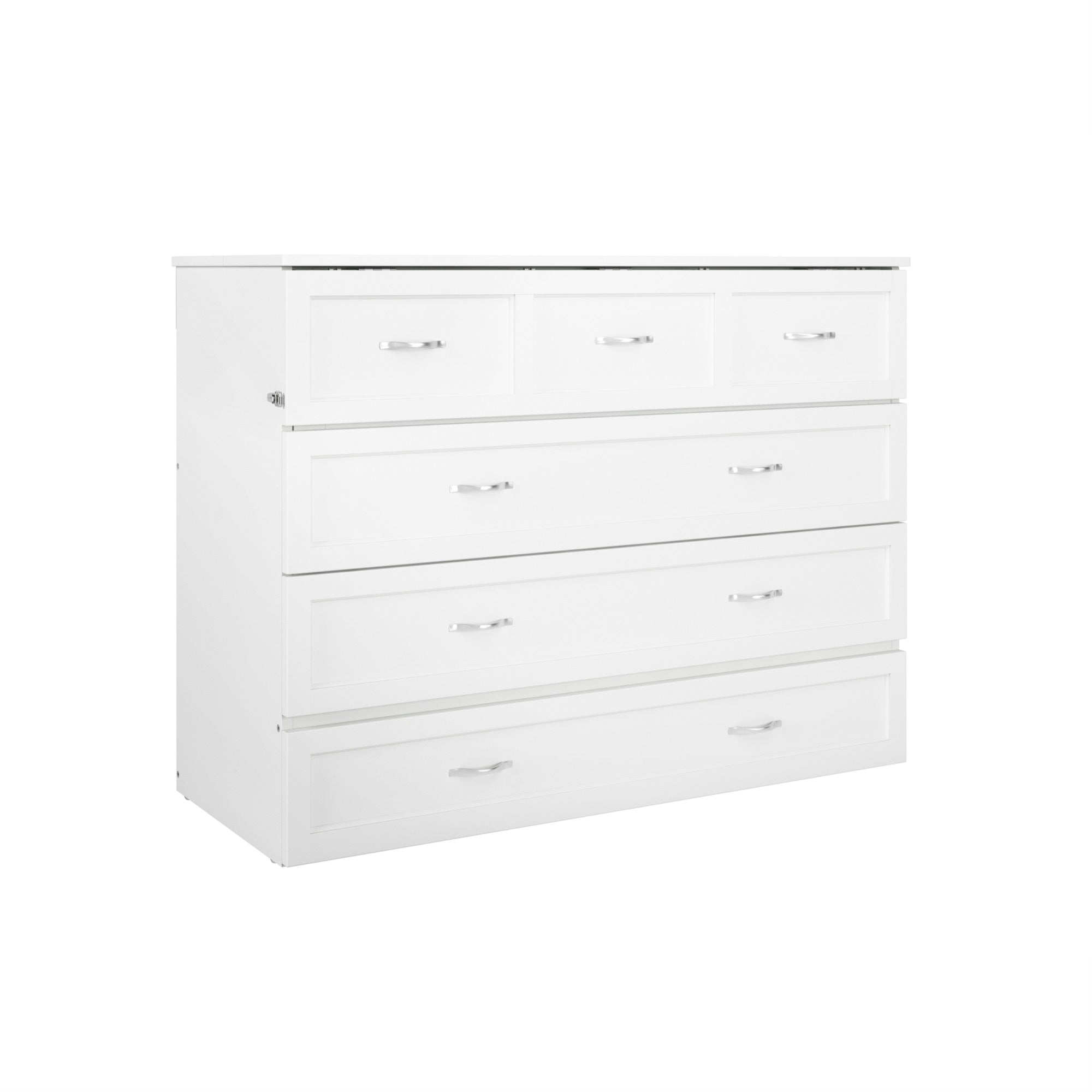 Deerfield Murphy Bed Chest Full White With Charging Station