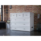 Deerfield Murphy Bed Chest Full White With Charging Station