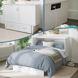 Monroe Full Murphy Bed Chest In White
