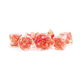 Metallic Dice Games Lic695 Pearl Rdcp Dice&#44 Clear&#44 Orange & Red - Set Of 7