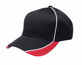 Dp102 | First String- Performance Polyester Dobby Fabric, Structured, Six Panel Cap With Two Contrast Color Inserts On Top Of Vi