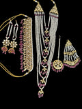 BR310 Bridal jadavi lacha , satlada in moissanite and emeralds ( SHIPS IN 5 WEEKS )