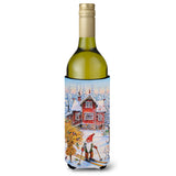 Caroline'S Treasures Christmas Gnome Skiing Wine Bottle Koozie Hugger, 750Ml, Multicolor