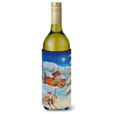 Caroline'S Treasures Christmas Gnome Headed Out Wine Bottle Koozie Hugger, 750Ml, Multicolor