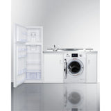 All-In-One Combination Kitchenette With Full-Sized Refrigerator-Freezer, 115V Combo Washer/Dryer, Sink, Storage Cabinet, And 2-B