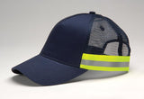 Tr102 | Trucker Reflector- Cotton Twill, Six Panel, Structured, Mid-Profile, High Visibility Contrast Color Taping With Reflecti