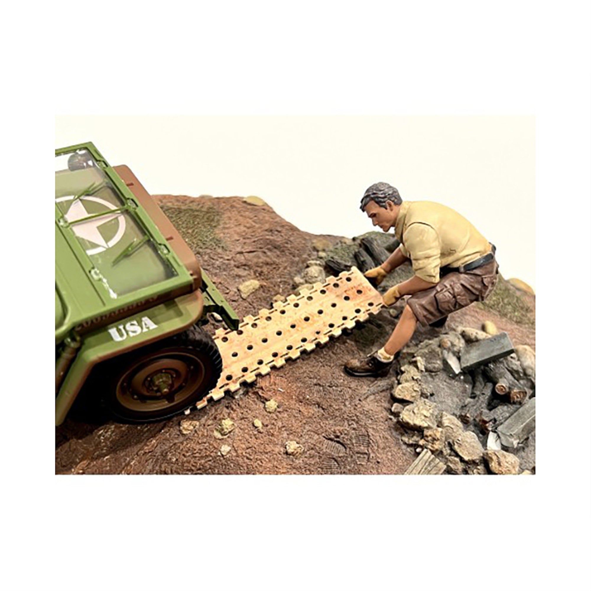 '4X4 Mechanic'' Figure 2 With Board Accessory For 1/18 Scale Models By American Diorama