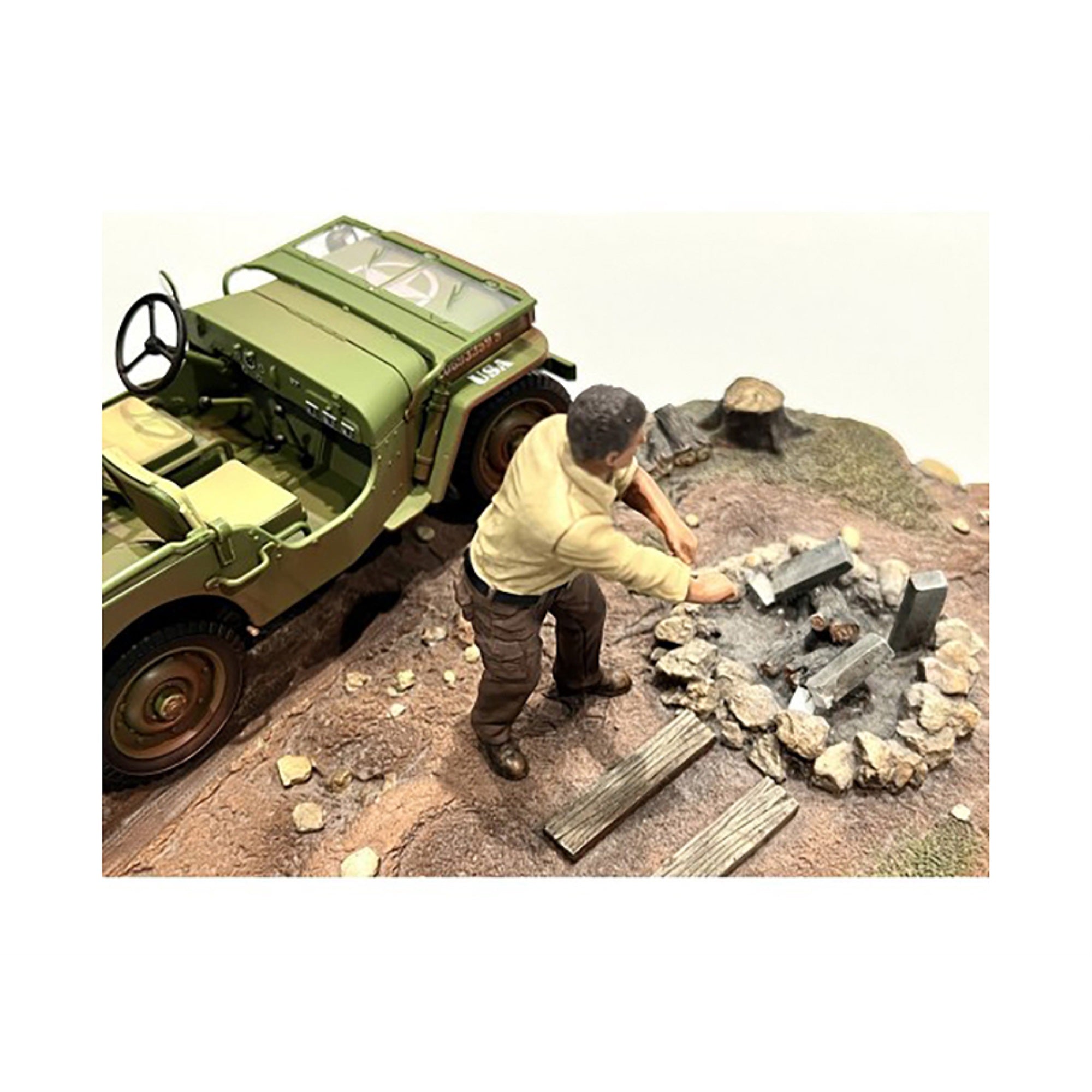 '4X4 Mechanic'' Figure 3 For 1/18 Scale Models By American Diorama
