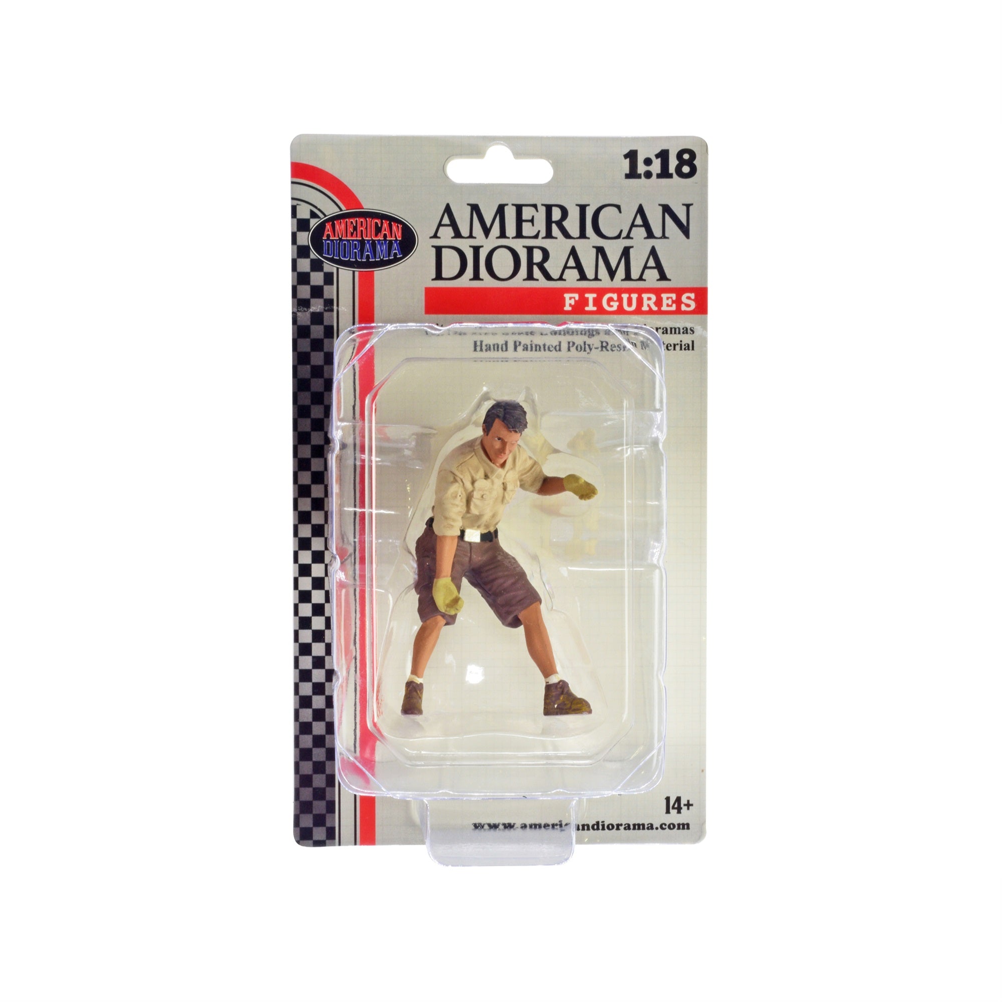'4X4 Mechanic'' Figure 8 With Board Accessory For 1/18 Scale Models By American Diorama