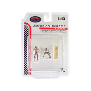 '4X4 Mechanics'' 2 Piece Diecast Figure Set 1 For 1/43 Scale Models By American Diorama