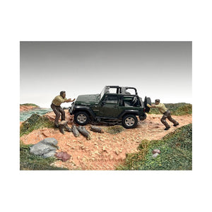 '4X4 Mechanics'' 2 Piece Diecast Figure Set 3 For 1/43 Scale Models By American Diorama