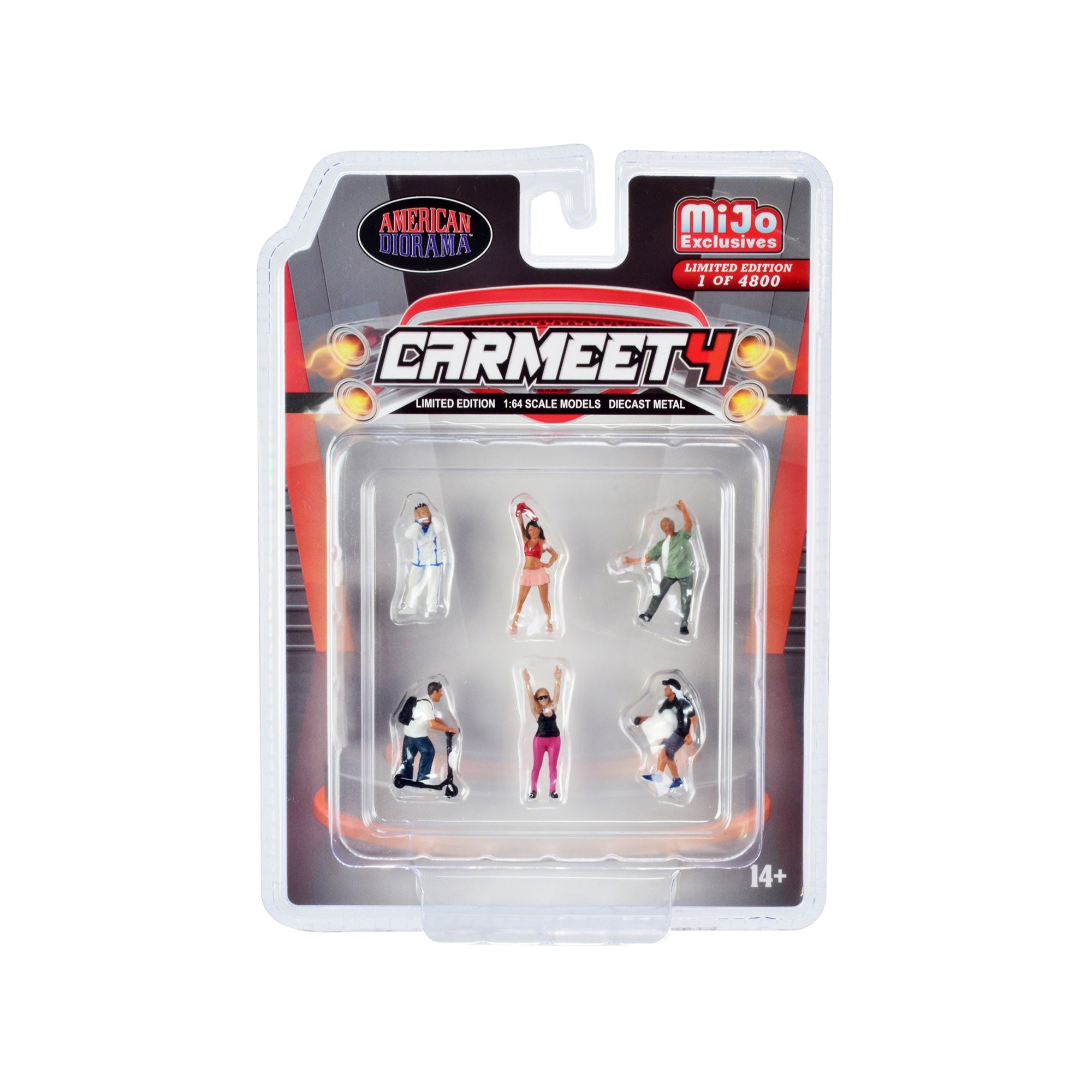 'Car Meet 4'' 6 Piece Diecast Figure Set For 1/64 Scale Models By American Diorama