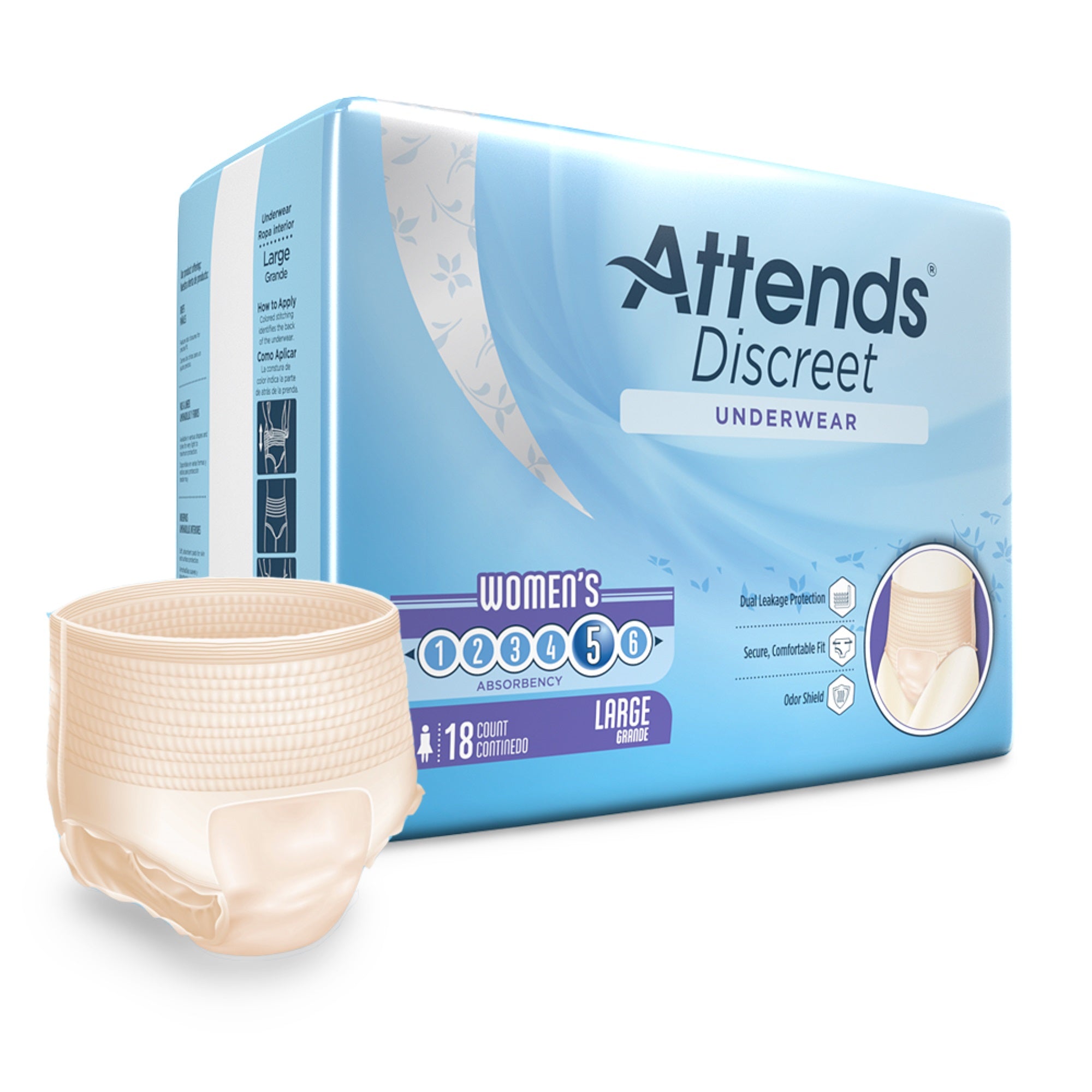 Aduf30 - Attends Discreet Women'S Underwear, Large