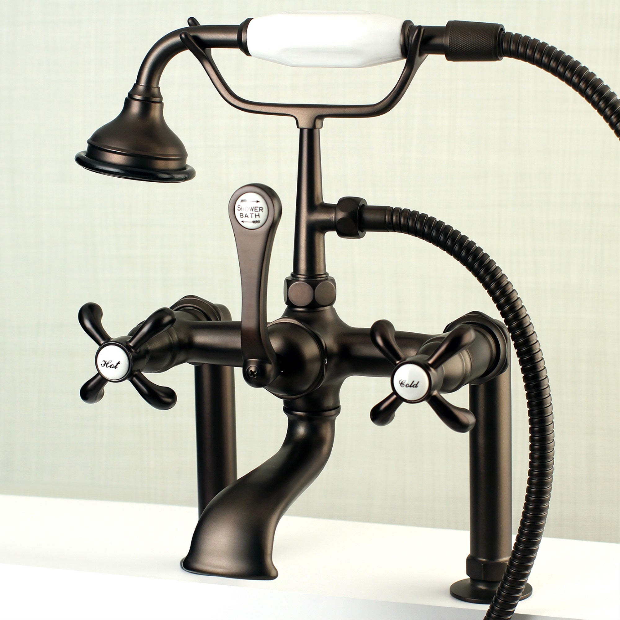 Aqua Vintage Ae103T5Tx French Country Deck Mount Clawfoot Tub Faucet, Oil Rubbed Bronze
