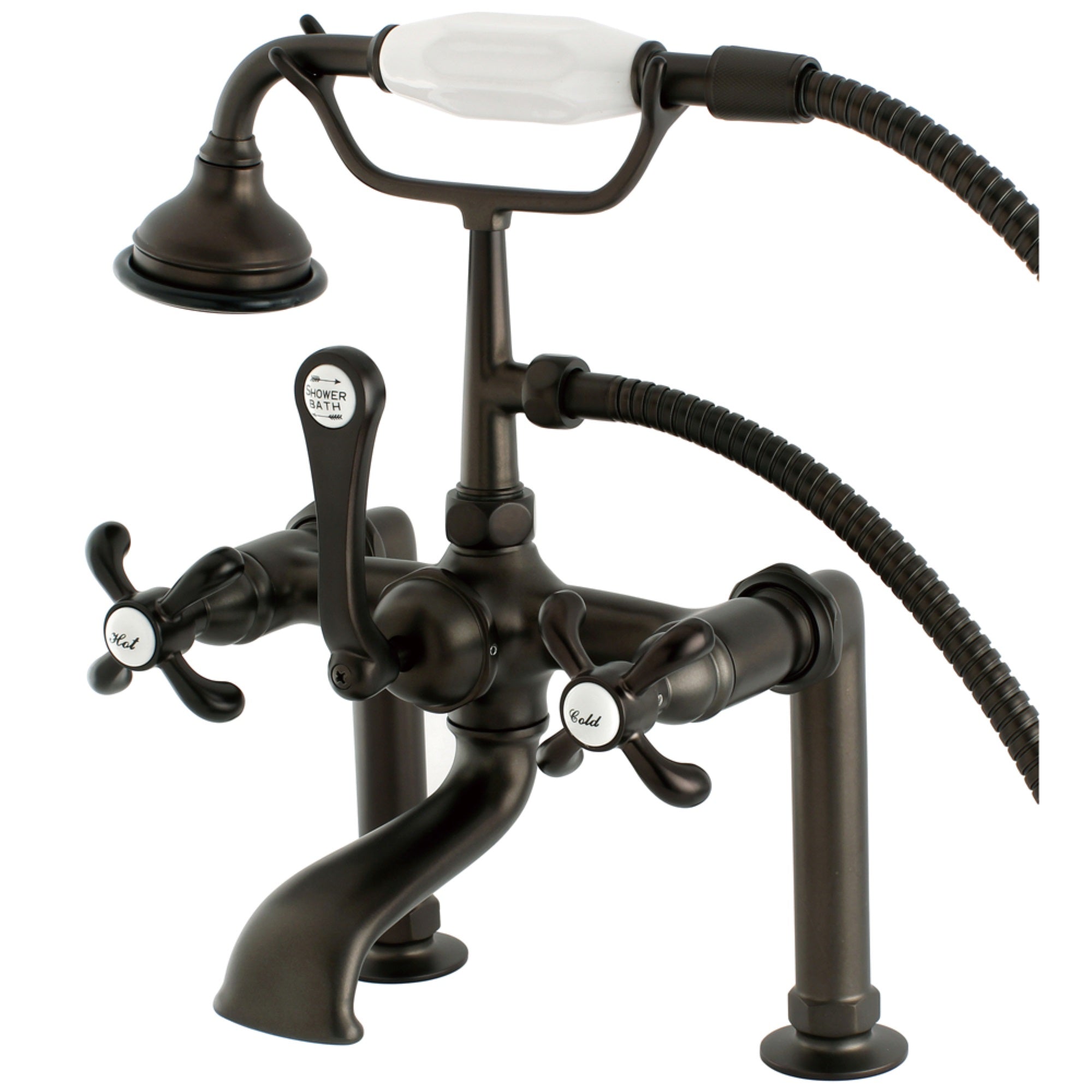 Aqua Vintage Ae103T5Tx French Country Deck Mount Clawfoot Tub Faucet, Oil Rubbed Bronze
