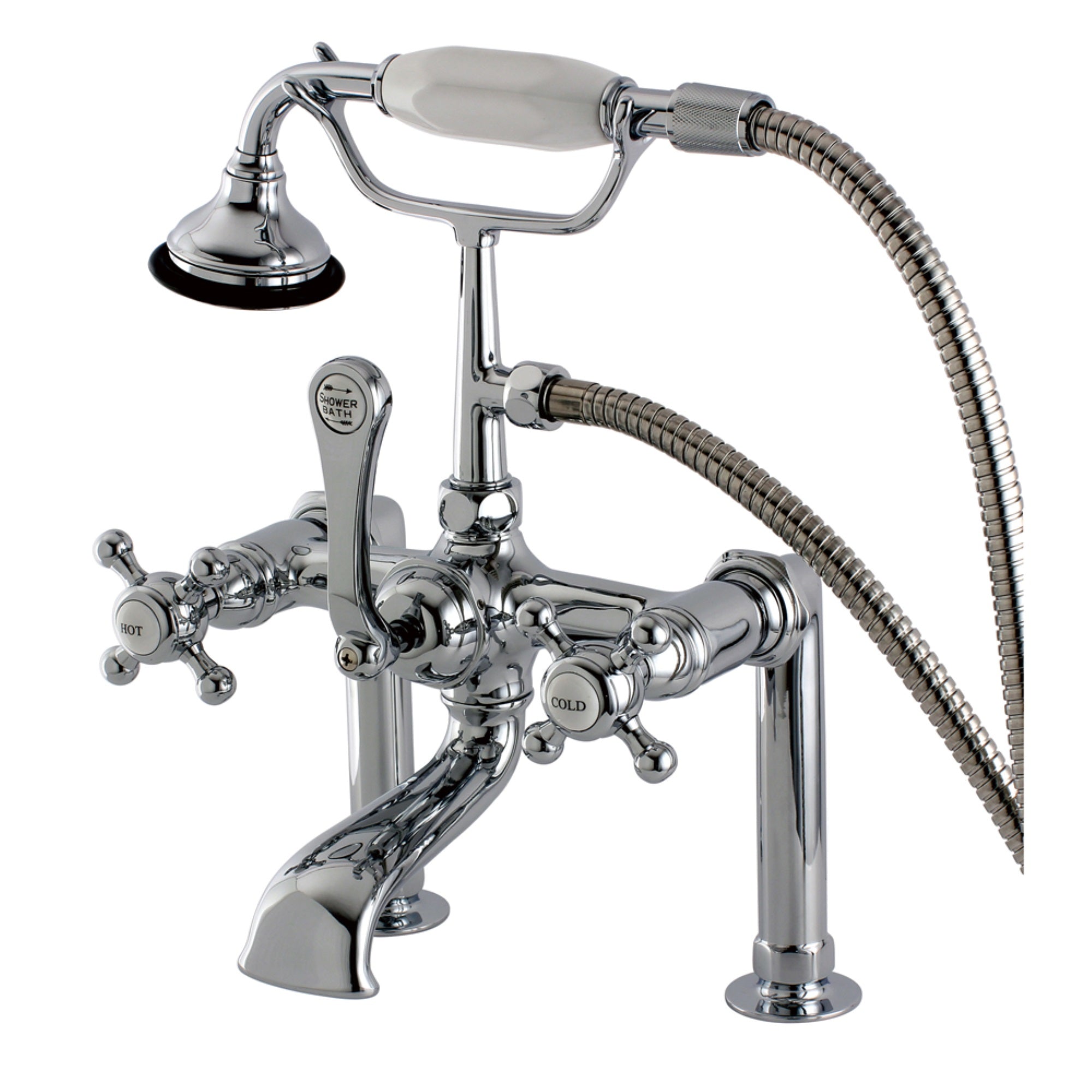 Aqua Vintage Ae104T1Bx English Country Deck Mount Clawfoot Tub Faucet, Polished Chrome