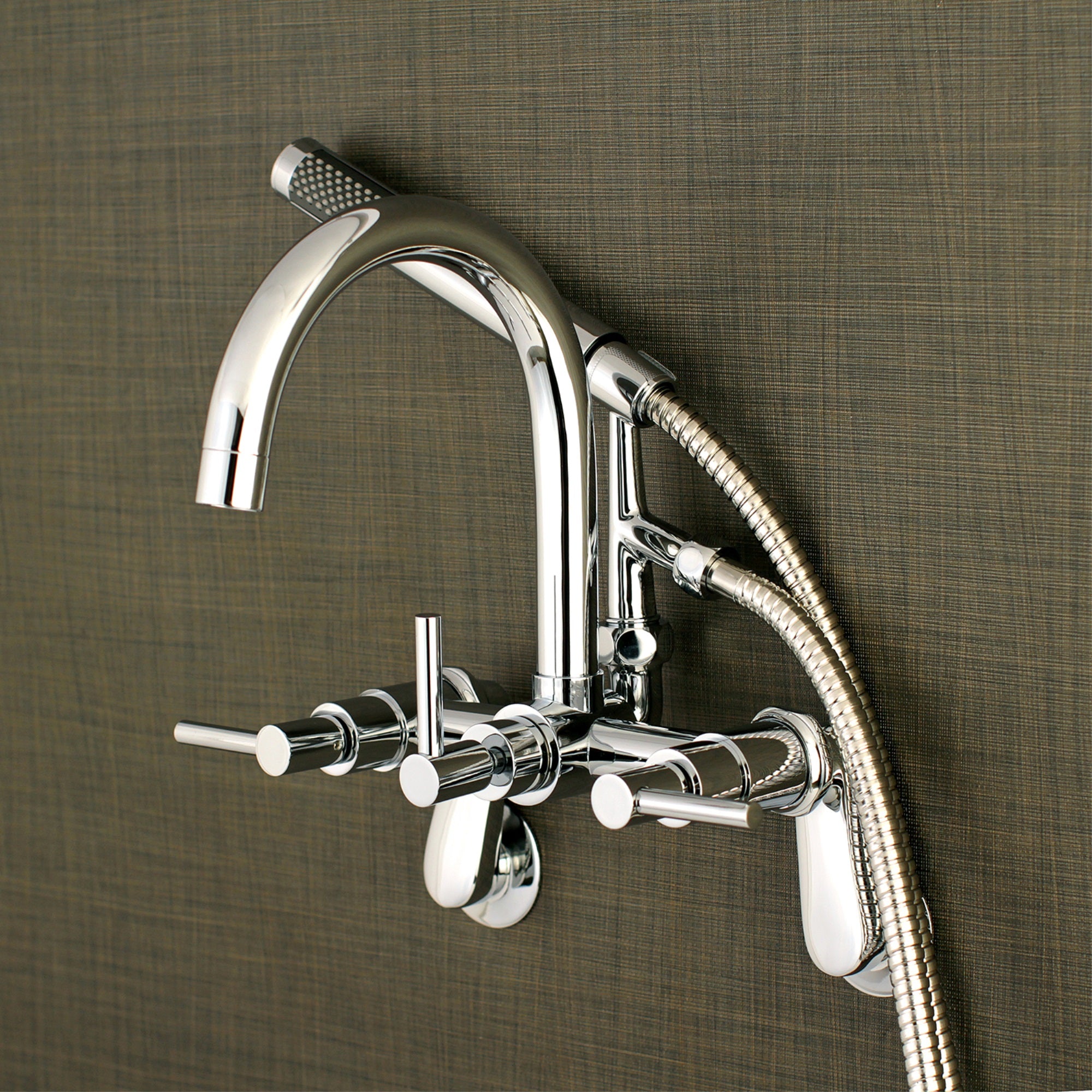 Aqua Vintage Ae8151Dl Concord 7-Inch Adjustable Wall Mount Tub Faucet, Polished Chrome