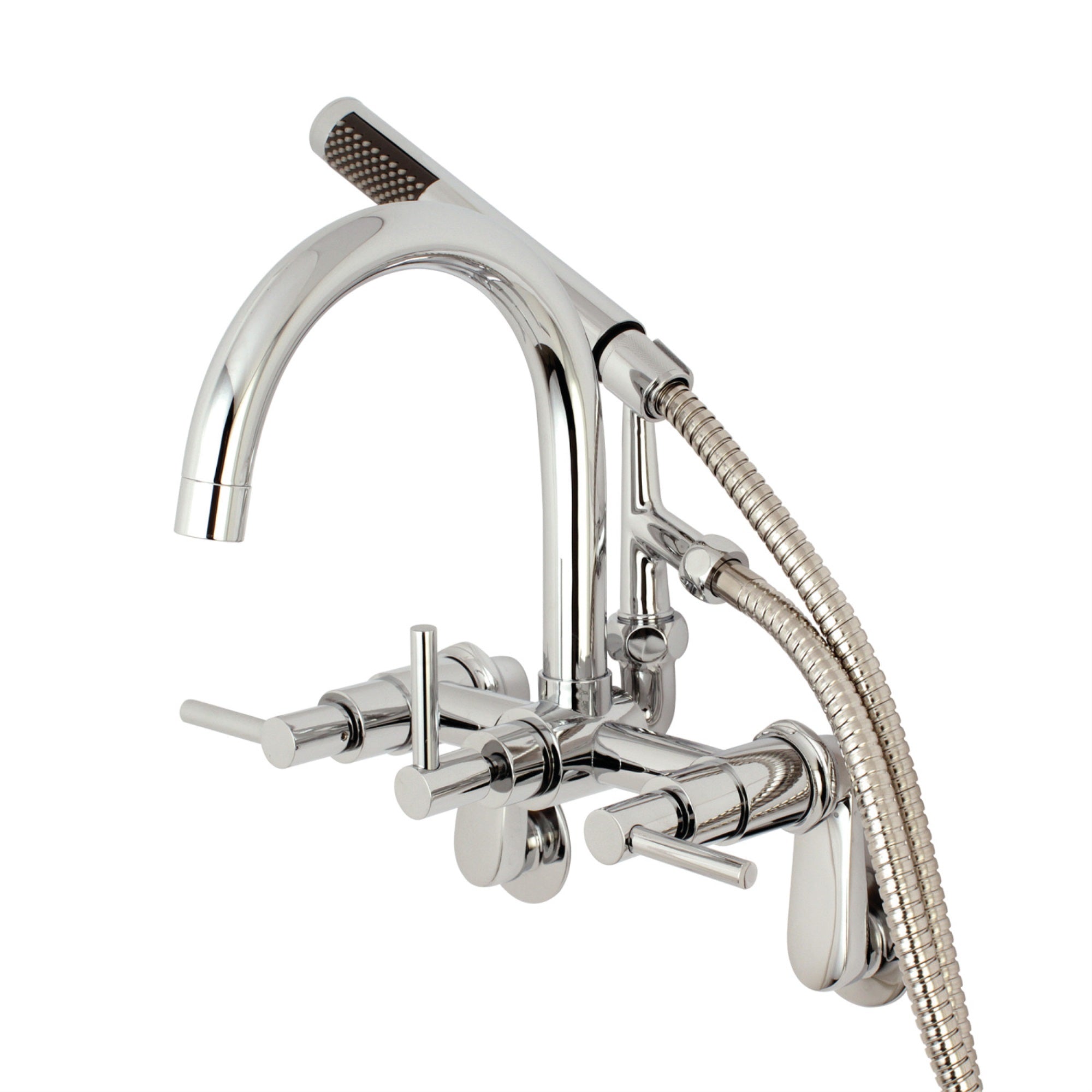 Aqua Vintage Ae8151Dl Concord 7-Inch Adjustable Wall Mount Tub Faucet, Polished Chrome