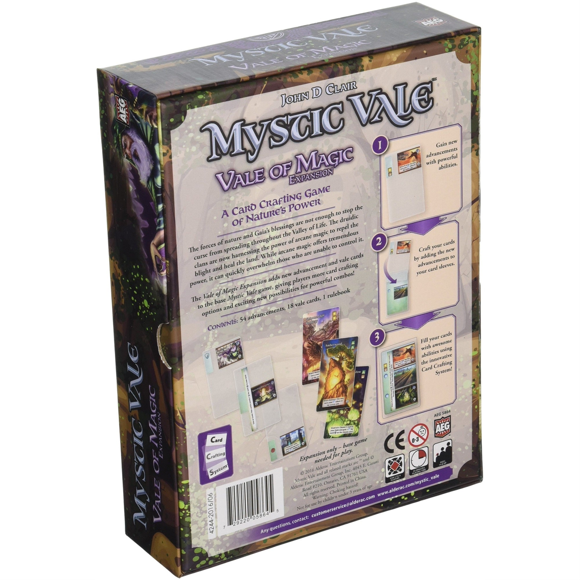 Mystic Vale Vale Of Magic Expansion - Aeg, Card Game, Card-Crafting, Protect Nature With Magic Power, Unique Clear Cards, 2 To 4