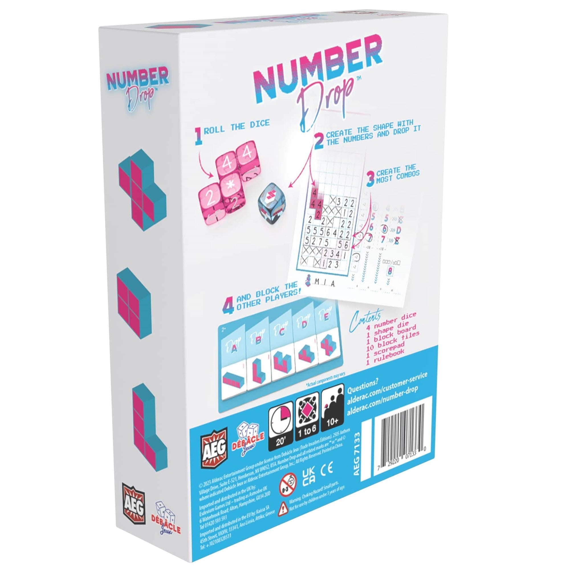 Alderac Entertainment Group (Aeg) Number Drop - Retro Roll & Write, Video Game Theme, Alderace Entertainment Group (Aeg), Ages 1