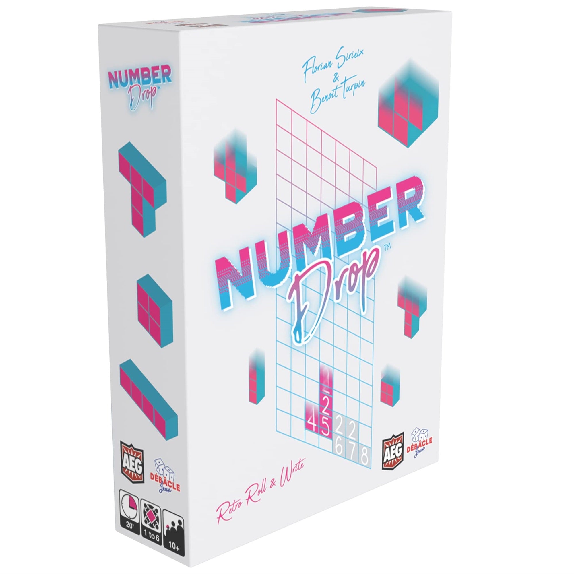Alderac Entertainment Group (Aeg) Number Drop - Retro Roll & Write, Video Game Theme, Alderace Entertainment Group (Aeg), Ages 1