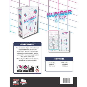 Alderac Entertainment Group (Aeg) Number Drop - Retro Roll & Write, Video Game Theme, Alderace Entertainment Group (Aeg), Ages 1