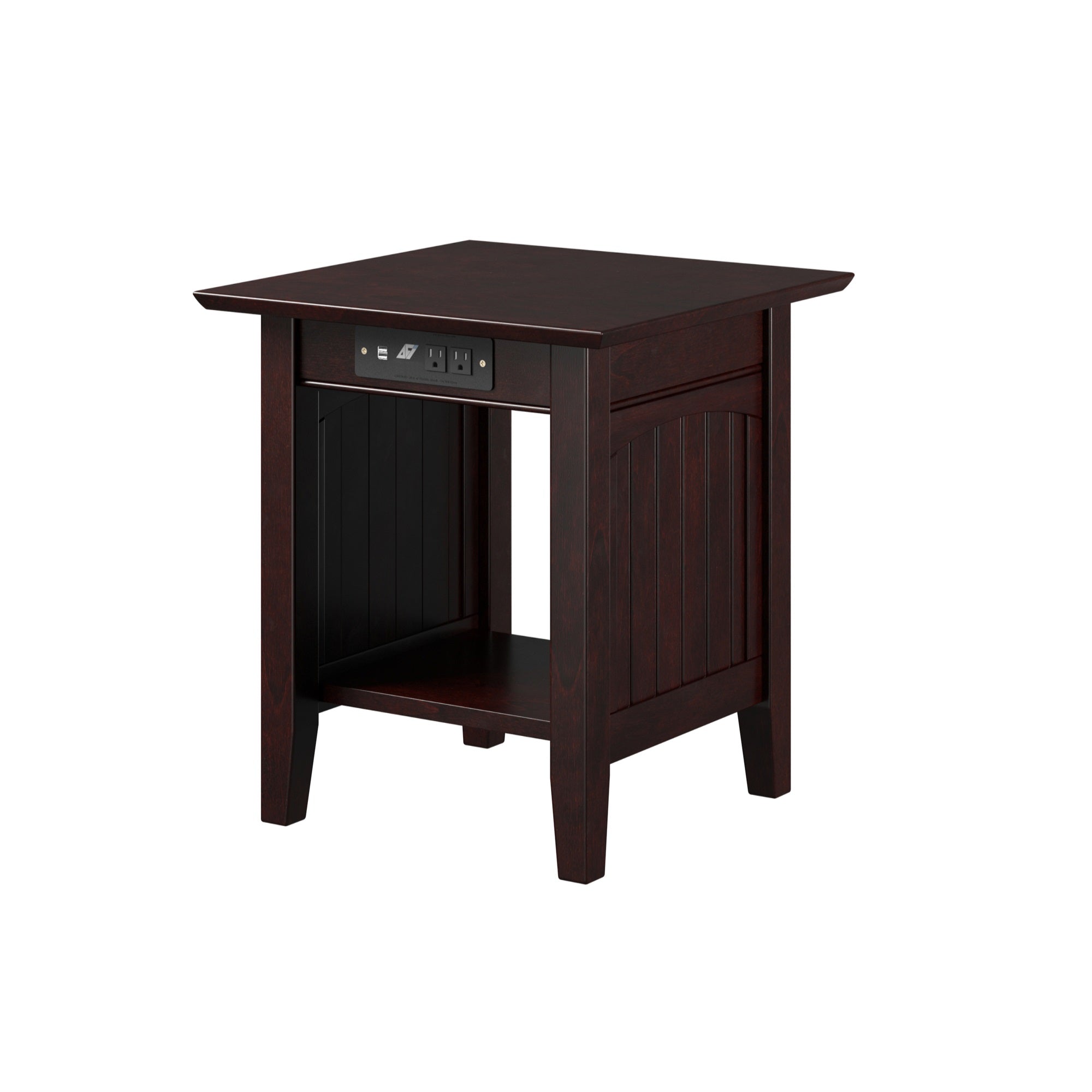 Nantucket End Table With Charging Station In Espresso
