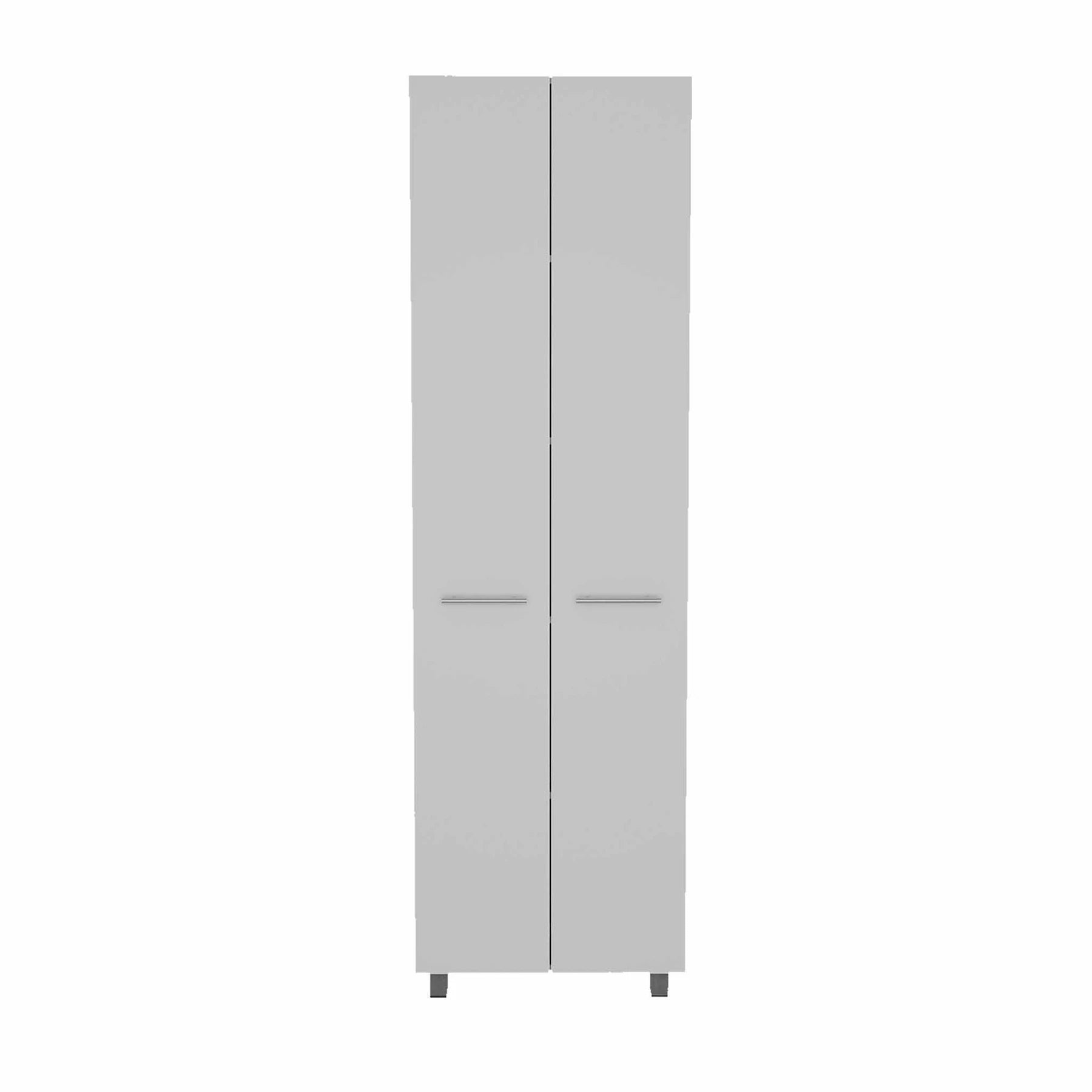 Tuhome Baleare Pantry Cabinet, Five Internal Shelves, Four Legs, Two Handles, White, For Kitchen Room
