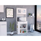 Tuhome Capienza Pantry Cabinet, Two Shelves, Two-Door Cabinet, Countertop For Microwave, One Drawer, Three Lateral Shelves-White