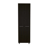 Tuhome Baleare Pantry Cabinet, Five Internal Shelves, Four Legs, Two Handles, Black, For Kitchen Room