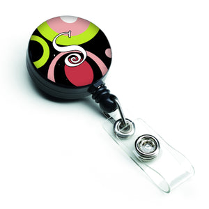 Caroline'S Treasures Letter S Monogram, Retro In Black Retractable Badge Reel, Multicolor (Am1002-Sbr)