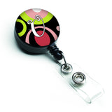 Caroline'S Treasures Letter U Monogram, Retro In Black Retractable Badge Reel, Multicolor (Am1002-Ubr)