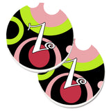 Caroline'S Treasures Letter Z Monogram - Retro In Black Set Of 2 Cup Holder Car Coasters Am1002-Zcarc, 2.56, Multicolor