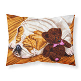 Caroline'S Treasures English Bulldog And Teddy Bear Fabric Standard Pillowcase Amb1003Pillowcase, Multicolor